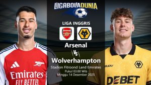 PREDIKSI LIGA INGGRIS ARSENAL VS WOLVERHAMPTON 14 DESEMBER 2025
