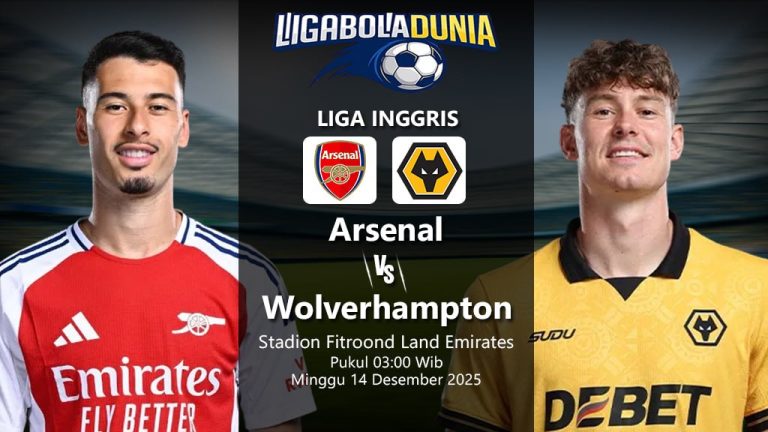 PREDIKSI LIGA INGGRIS ARSENAL VS WOLVERHAMPTON 14 DESEMBER 2025