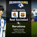 PREDIKSI LIGA SPANYOL REAL SOCIEDAD VS BARCELONA 19 JANUARI 2026
